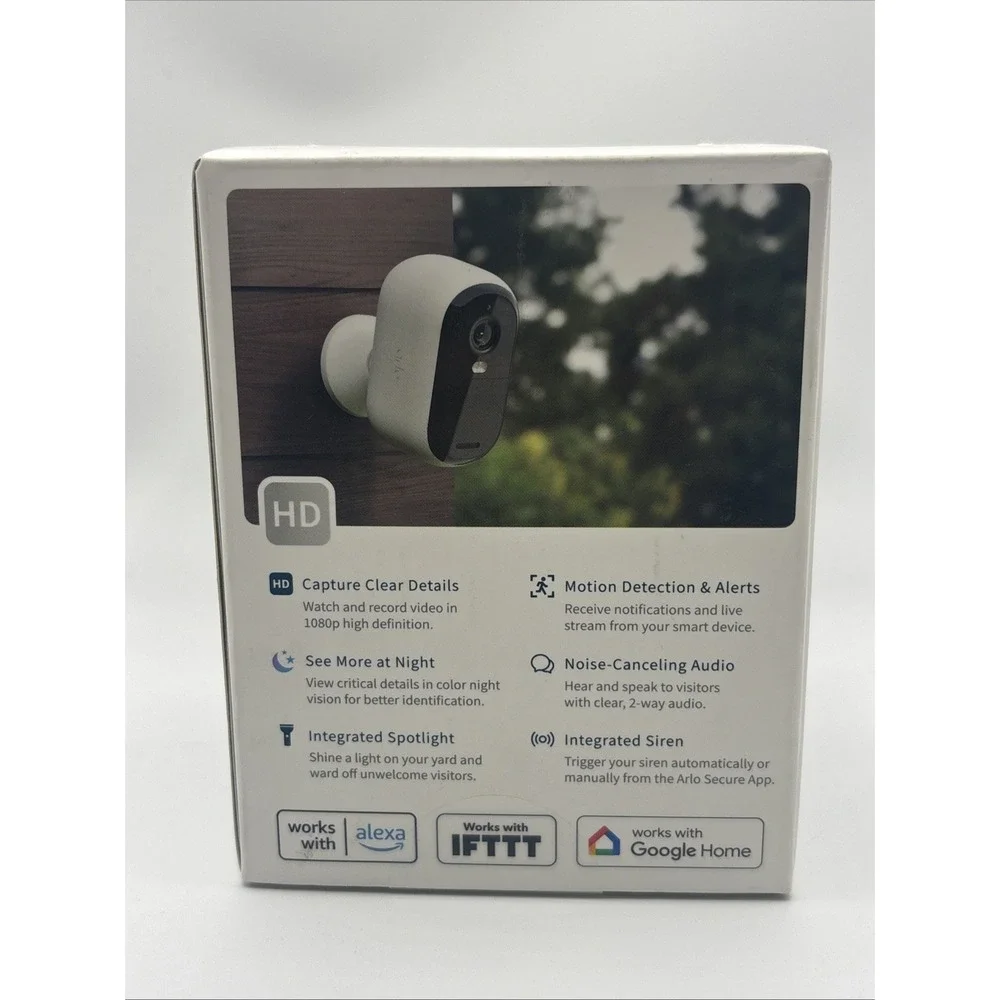 Arlo Essential Outdoor Camera 2nd Generation HD White VMC2050 Color Night Vision